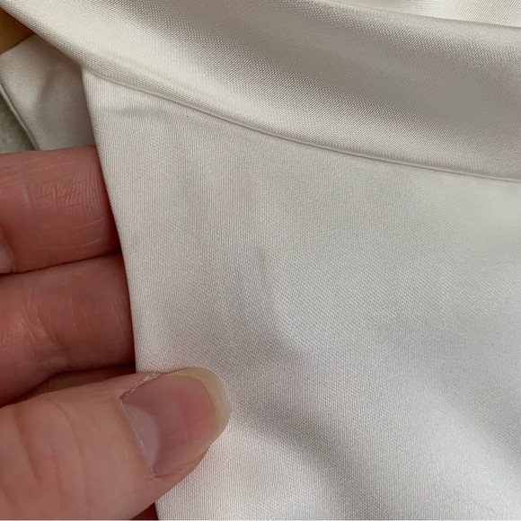 Lulus Distinctive Charm White Satin Asymmetrical Midi Dress Size Large NWT - Picture 11 of 17